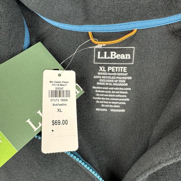 NWT L.L. Bean Womens Mountain Classic Fleece Collection 1/4 Zip Pullover Jacket - Picture 4 of 7